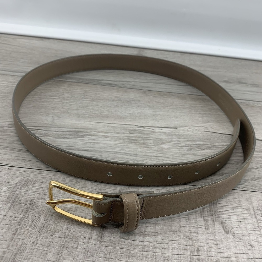 Henry Grethel belt men's 36 Tan full grain Glove leather